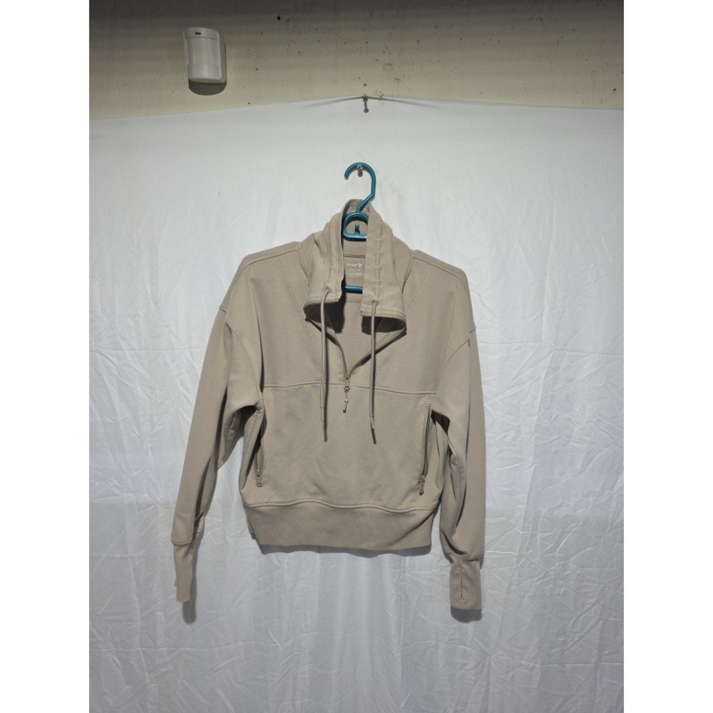 Old Navy Active Dynamic Fleece Half Zip Sweatshirt Tan Beige Womens Medium